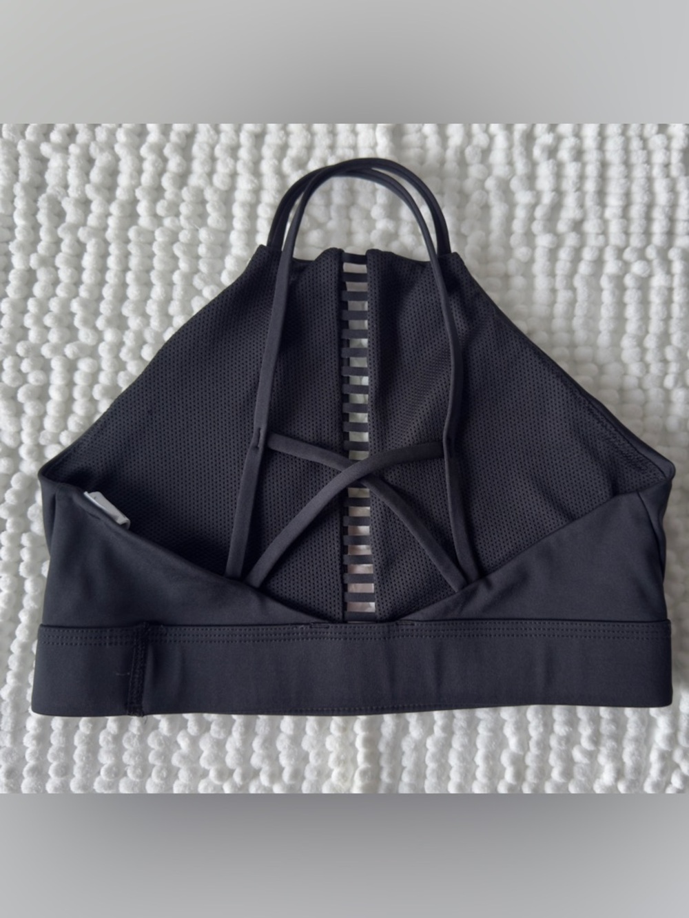 Nike Women's Black Sports Bra with Rainbow Stripe - Picture 2 of 8